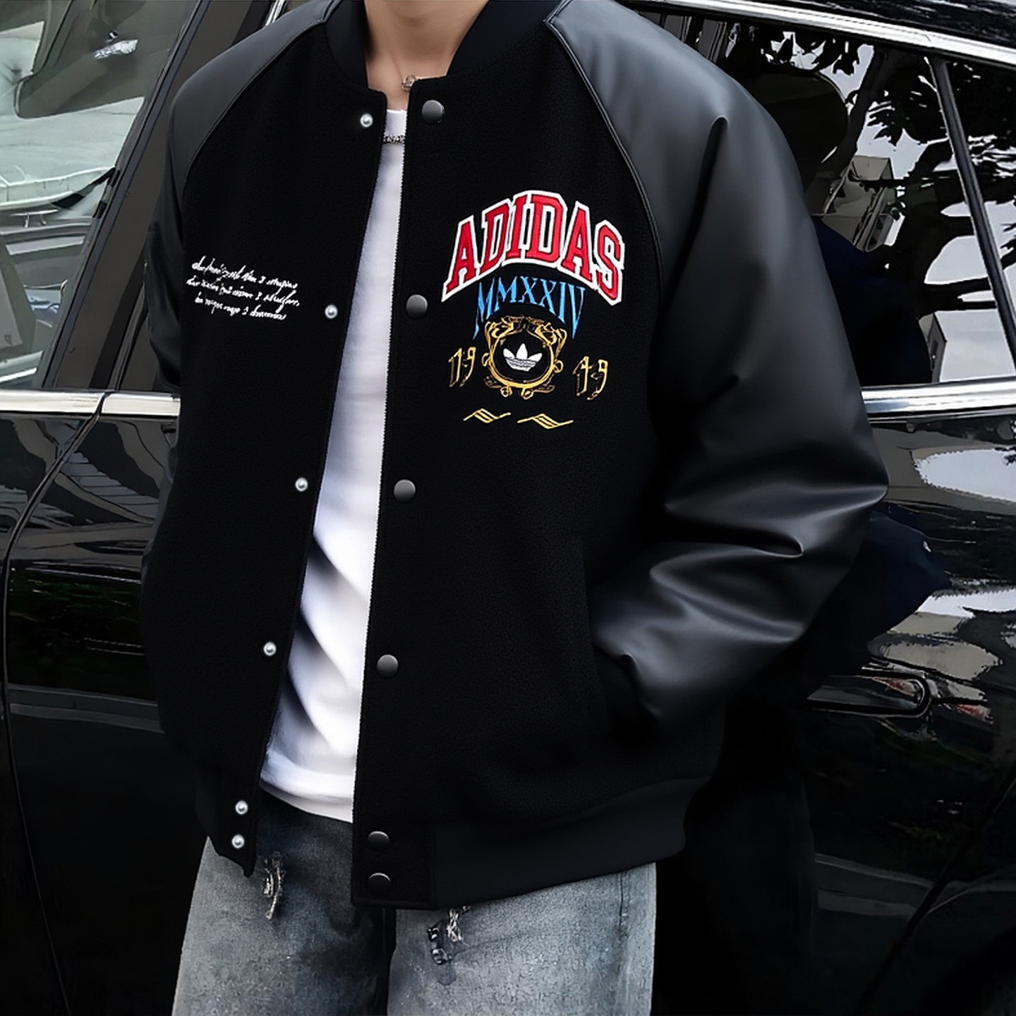 阿迪达斯三叶草棒球服男冬季新款夹棉美式篮球宽松加厚棉袄男外套