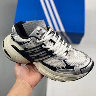 阿迪达斯三叶草老爹鞋男女新款正品复古银白厚底休闲情侣运动男鞋