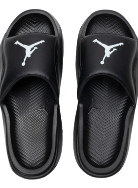 Jordan耐克男拖鞋季飞人一字拖Nike外穿黑色凉鞋沙滩鞋厚底凉拖