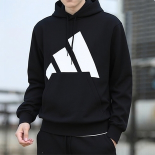 阿迪达斯连帽卫衣男装秋冬新款加厚运动外套简约百搭套头休闲上衣