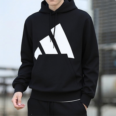 阿迪达斯连帽卫衣男装秋冬新款加厚运动外套简约百搭套头休闲上衣