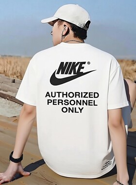 NIKE耐克2026年新款纯棉短袖大标印花T恤男士休闲上衣宽松运动装