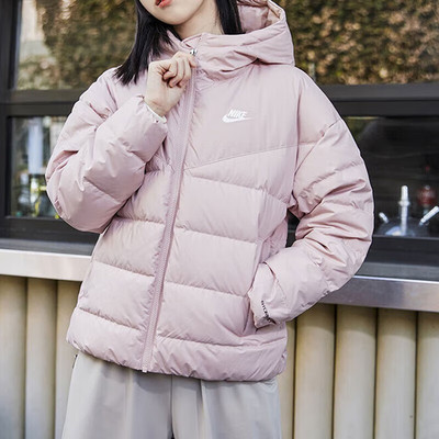耐克运动休闲羽绒服常规连帽保暖