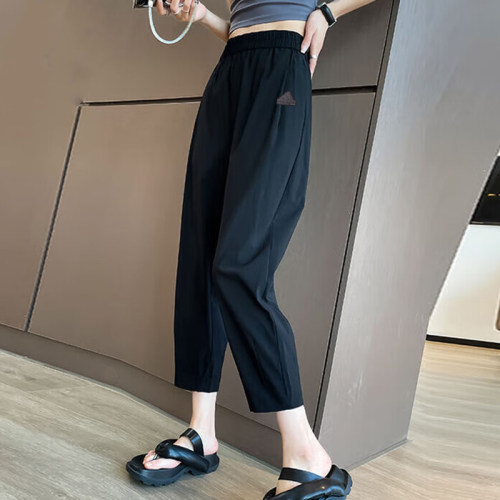 阿迪达斯九分裤女裤2024春季新款宽松运动裤薄款透气休闲裤HM7081
