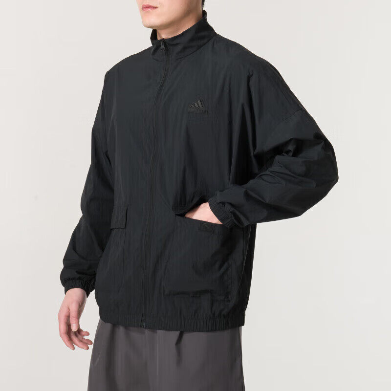 阿迪达斯男装秋季新款梭织立领夹克衫防风透气运动服外套IT3954