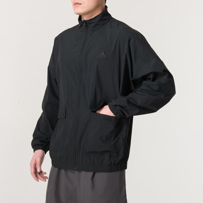 阿迪达斯男装秋季新款梭织立领夹克衫防风透气运动服外套IT3954