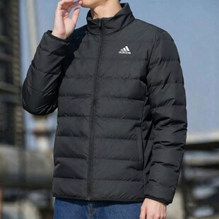 阿迪达斯轻薄羽绒服男款新款冬季短款修身防风鸭绒立领排骨外套