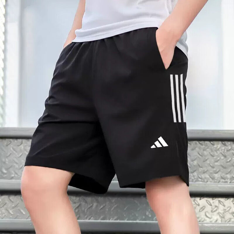 阿迪达斯短裤男夏季梭织透气速干裤跑步反光裤训练健身运动五分裤
