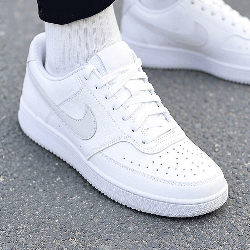 NIKE耐克板鞋男鞋新款COURT简版AF1皮面运动鞋轻便小白鞋休闲鞋