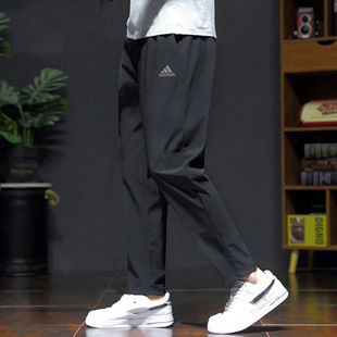 速干透气男裤 adidas阿迪达斯梭织运动裤 长裤 薄款 2025春夏季 新款