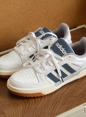 阿迪达斯板鞋男冬季新款网球鞋休闲皮面透气篮球校园运动鞋FW3463