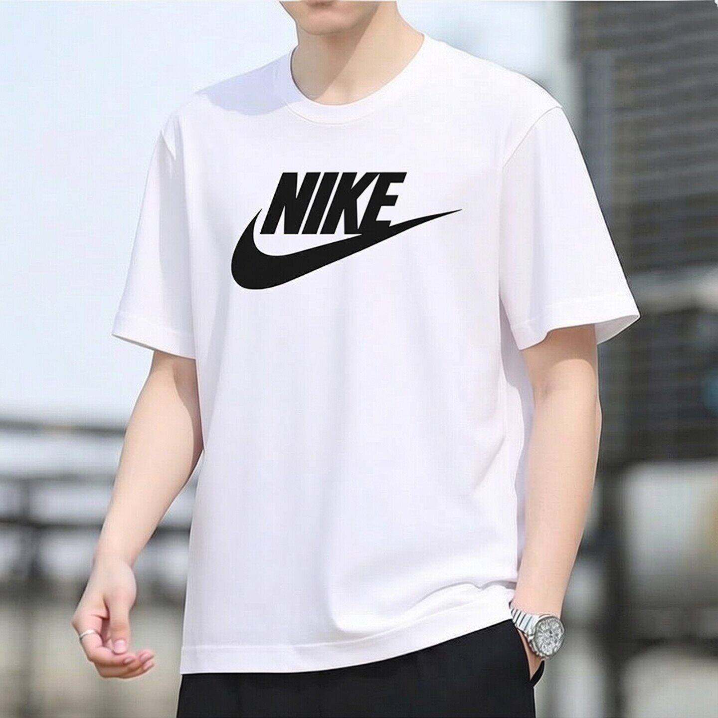 耐克正品白色短袖T恤男女情侣装运动服跑步纯棉半袖圆领休闲体恤