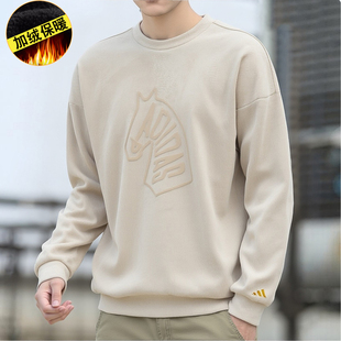 阿迪达斯卫衣外套男冬季新款户外运动服本命年加绒保暖上衣套头衫