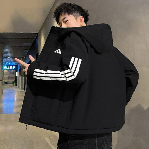 正品假一赔十黑色棉服男冬防风衣