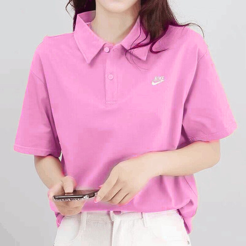 粉色polo衫半袖运动服耐克
