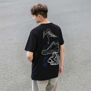 印花短袖Jordan纯棉运动T恤耐克正品篮球男AJ上衣夏季新款五分袖