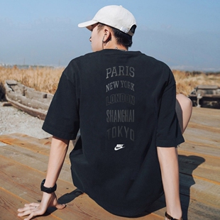 Nike耐克印花短袖男子纯棉T恤正品运动装夏季新款圆领上衣训练服