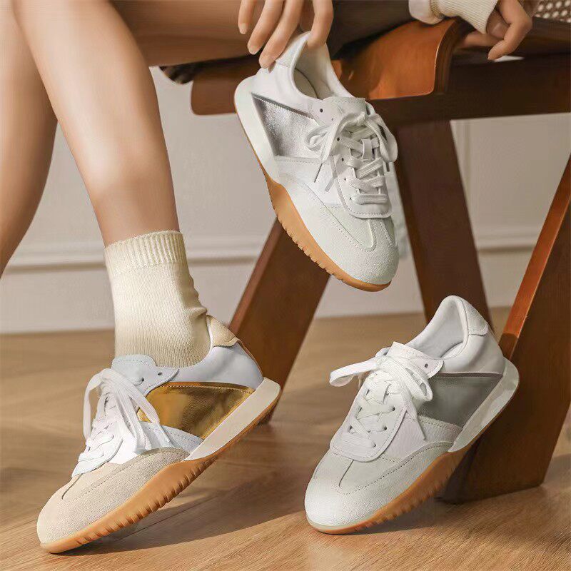 老爹鞋2026情侣款款平底百搭网红运动鞋真皮阿甘鞋男女休闲鞋N字