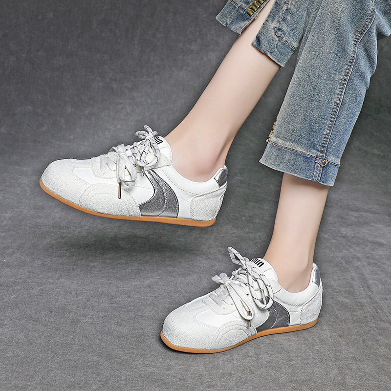 真皮复古德训阿甘鞋潮女2025新款春秋平底运动休闲百搭季带板鞋,女鞋,时尚休闲鞋,淘宝优惠券,粉丝福利购,淘宝优惠卷