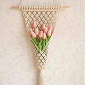 手工编织花篮挂毯diy材料包玄关ins北欧家居干花墙上装 饰品壁饰