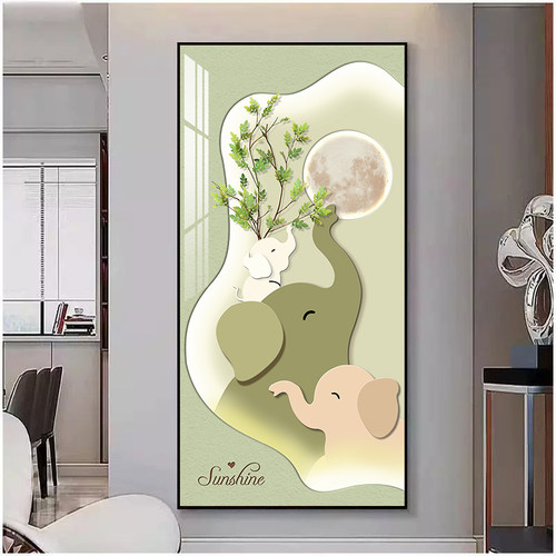 绿植入户玄关装饰画花卉小清新画