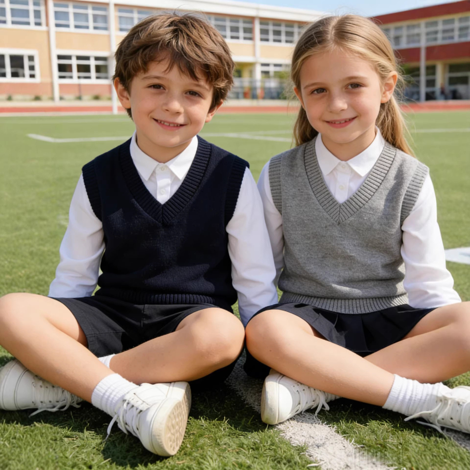 儿童毛衣马甲英伦学院纯棉童装幼儿园背心小学生校服亲子韩版坎肩