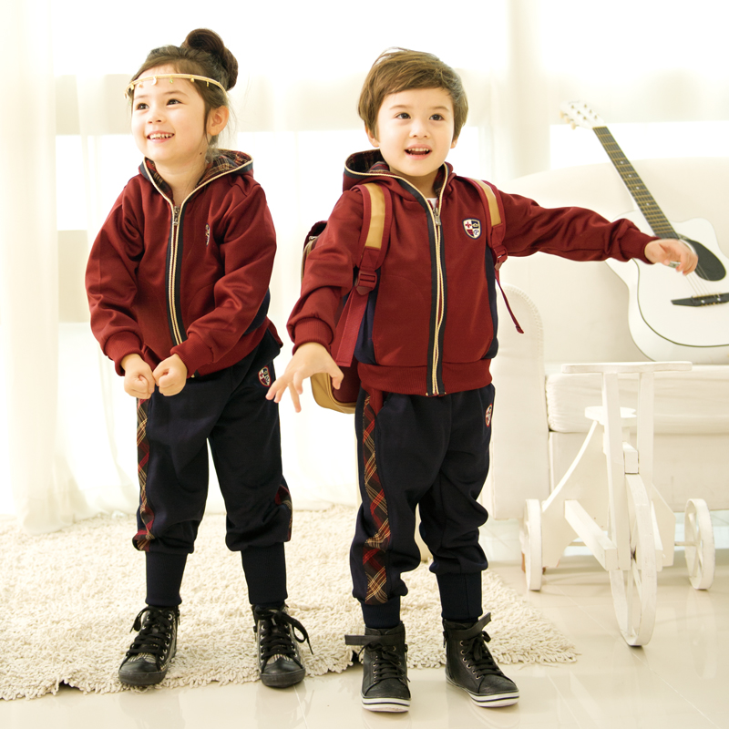 幼儿园园服中小学生校服教师服装韩版拉链衫时尚马裤运动套装全棉