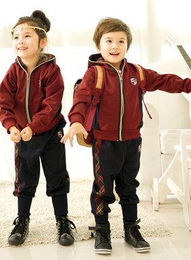 幼儿园园服中小学生校服教师服装韩版拉链衫时尚马裤运动套装全棉