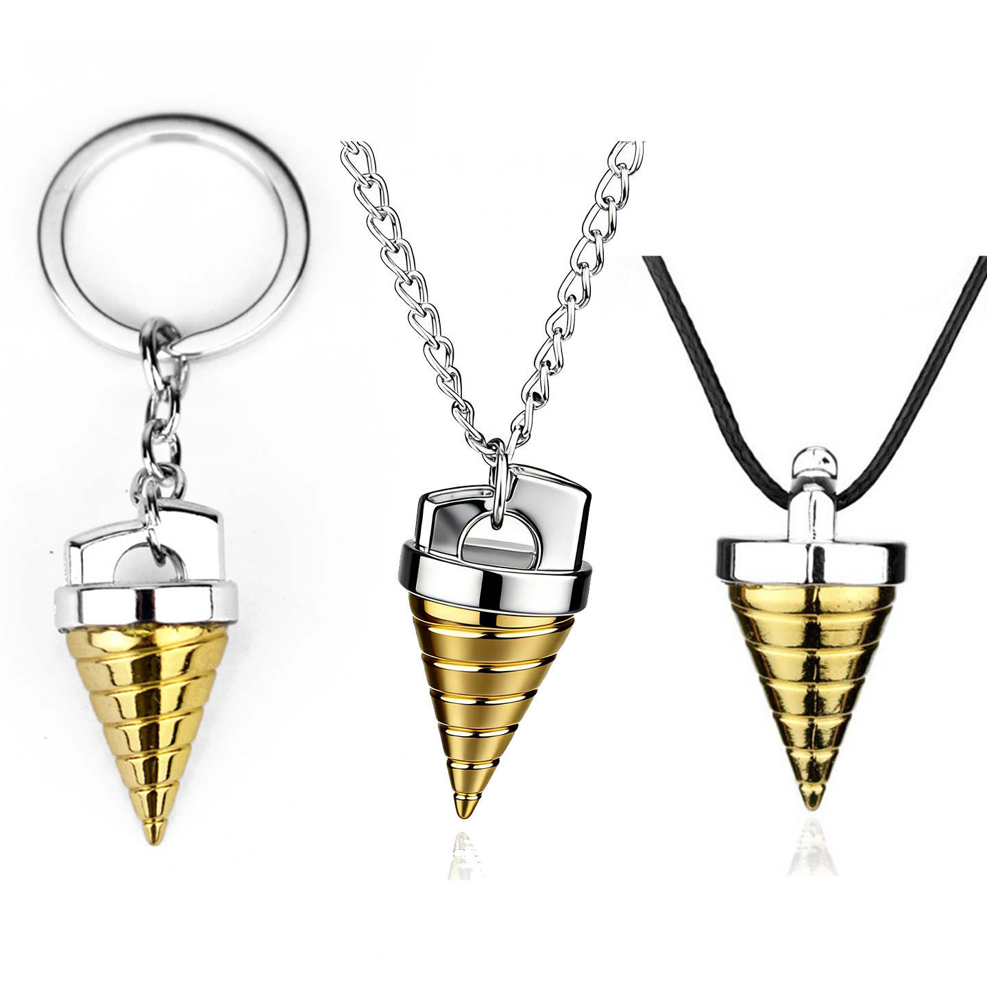 天元突破红莲螺岩红莲之眼圆锥形项链尖螺波金属螺旋钻头吊坠挂件