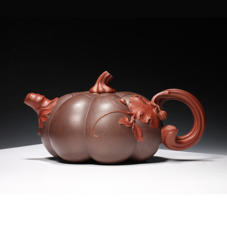 宜兴紫砂茶壶国工王红娟纯手工制功夫茶具南瓜壶原矿紫泥泡茶壶