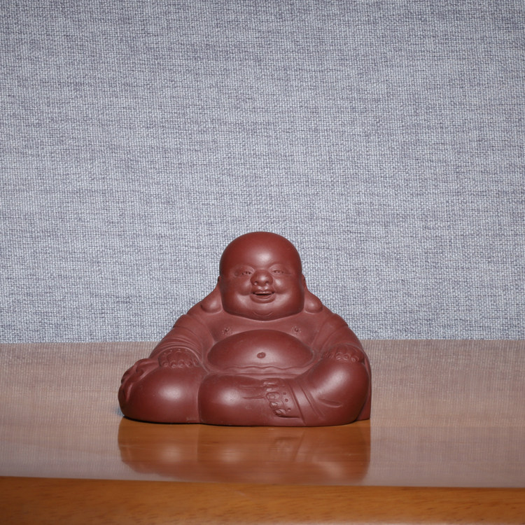 宜兴紫砂茶宠名家手工制摆件雕塑茶玩高顺忠弥勒佛开心大肚佛紫泥