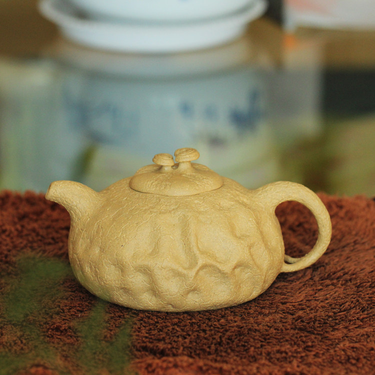 宜兴紫砂茶壶实力派老三全手工制作薄胎灵芝供春壶原矿段泥 360cc