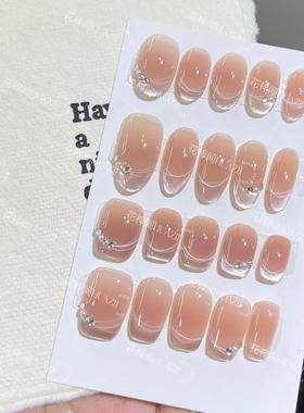 【情丝万缕】手工穿戴甲显白纯欲猫眼渐变腮红光疗美甲四季流行