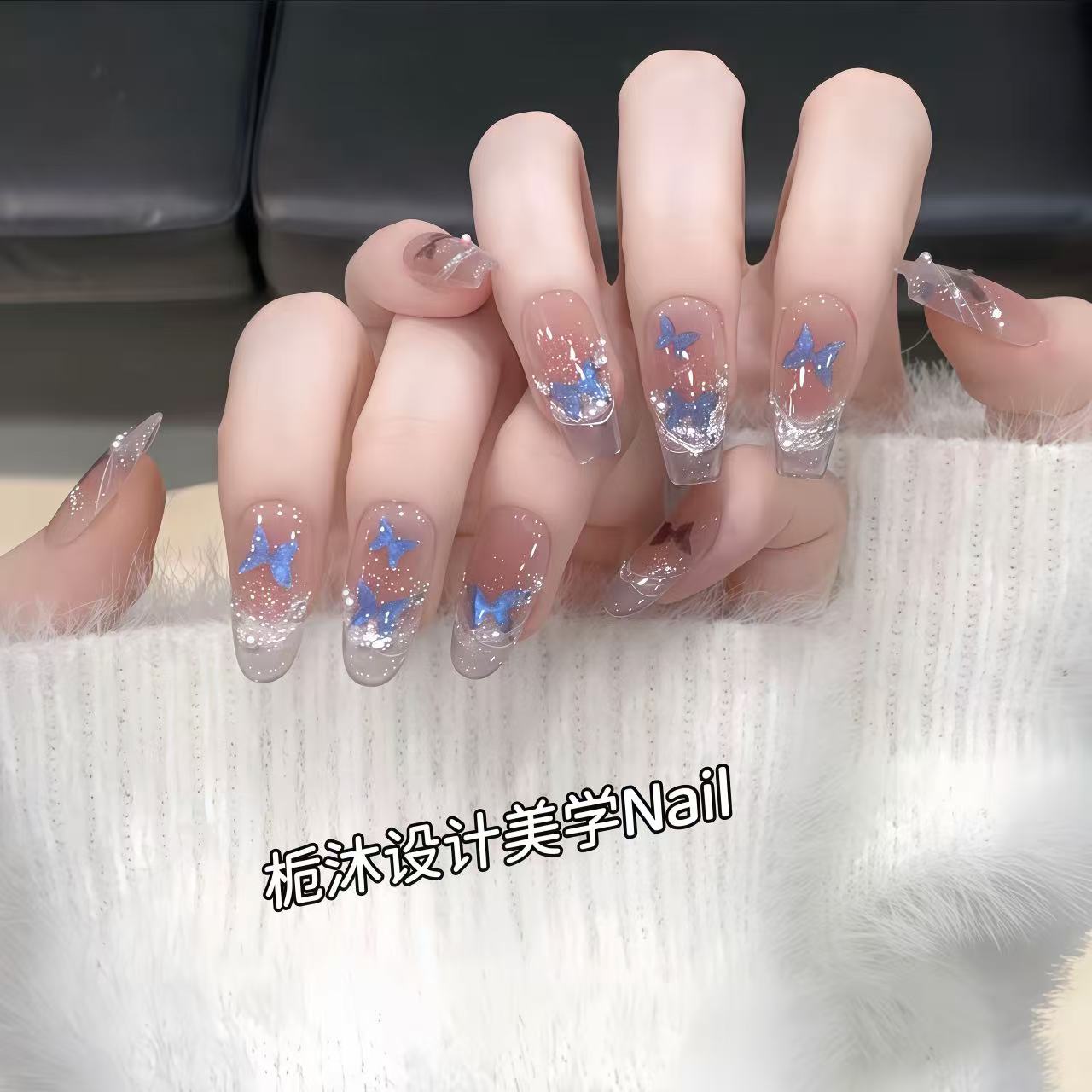 手工定制美甲拆卸穿戴甲显白