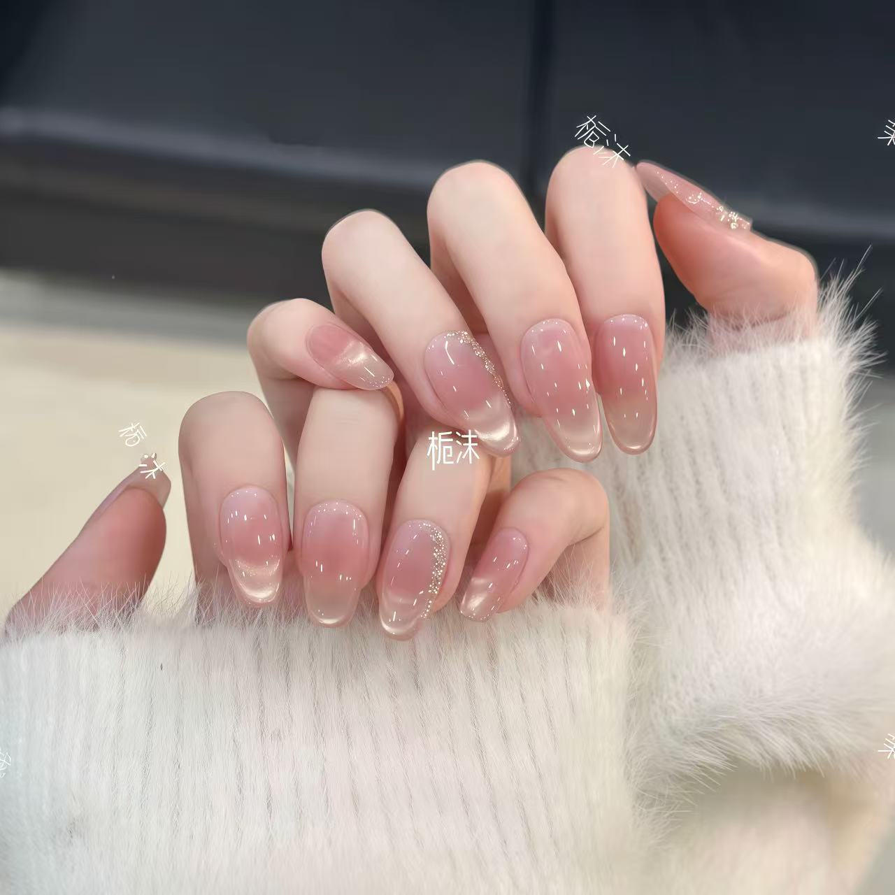 手工定制美甲拆卸穿戴甲显白气质
