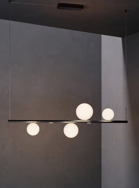 点光意大利Lodes Random Stick长吊灯 极简玻璃智能LED轻奢餐厅桌