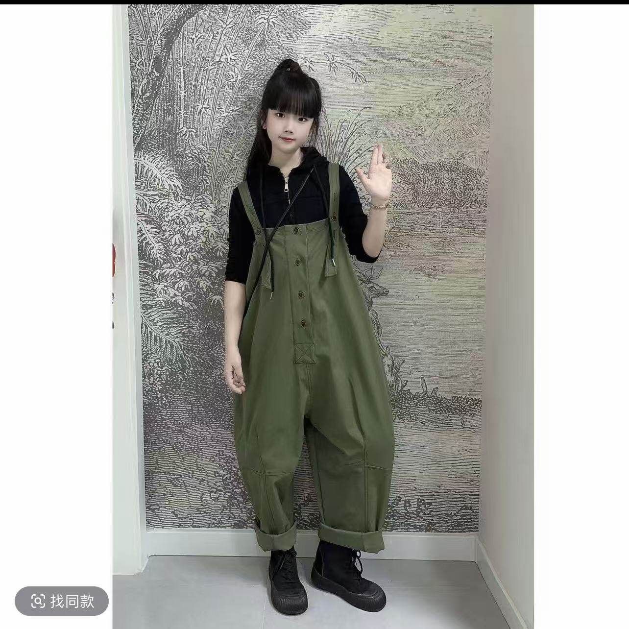 童装背带裤中大童时尚休闲阔腿裤儿童百搭连体长裤宽松2026套装