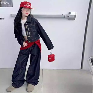 女童牛仔套装2026新款儿童春秋装时尚外套裤子爆款女孩春季两件套