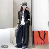 中大童春秋洋气西服儿童街舞两件套 2025新款 女童撒银春装 套装