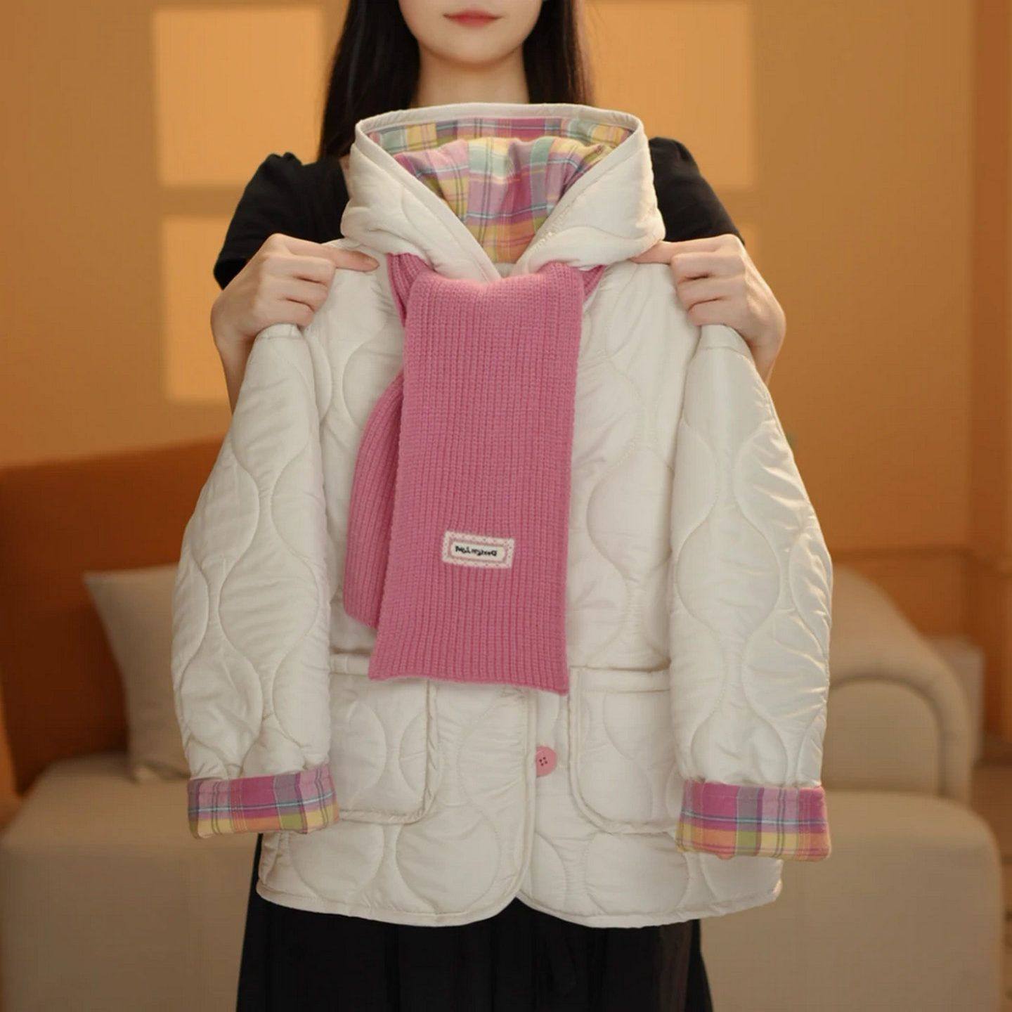 女童秋冬加厚连帽外套2025新款洋气冬季夹棉棒球服女孩深秋棉衣服