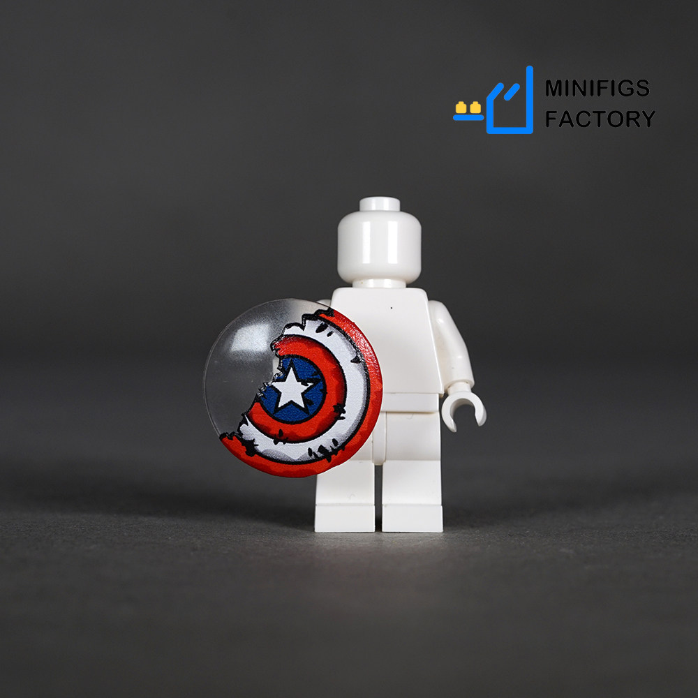 人仔 第三方配件 复仇者联盟4 美国队长 战损 盾牌 uv印刷 美队