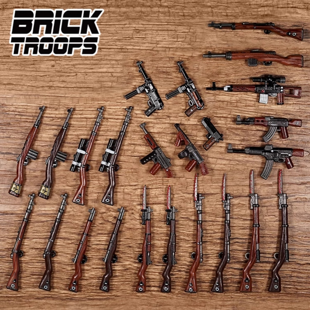 【木纹】【WW2】乐宜乐 bricktroops 第三方人仔配件 玩具枪