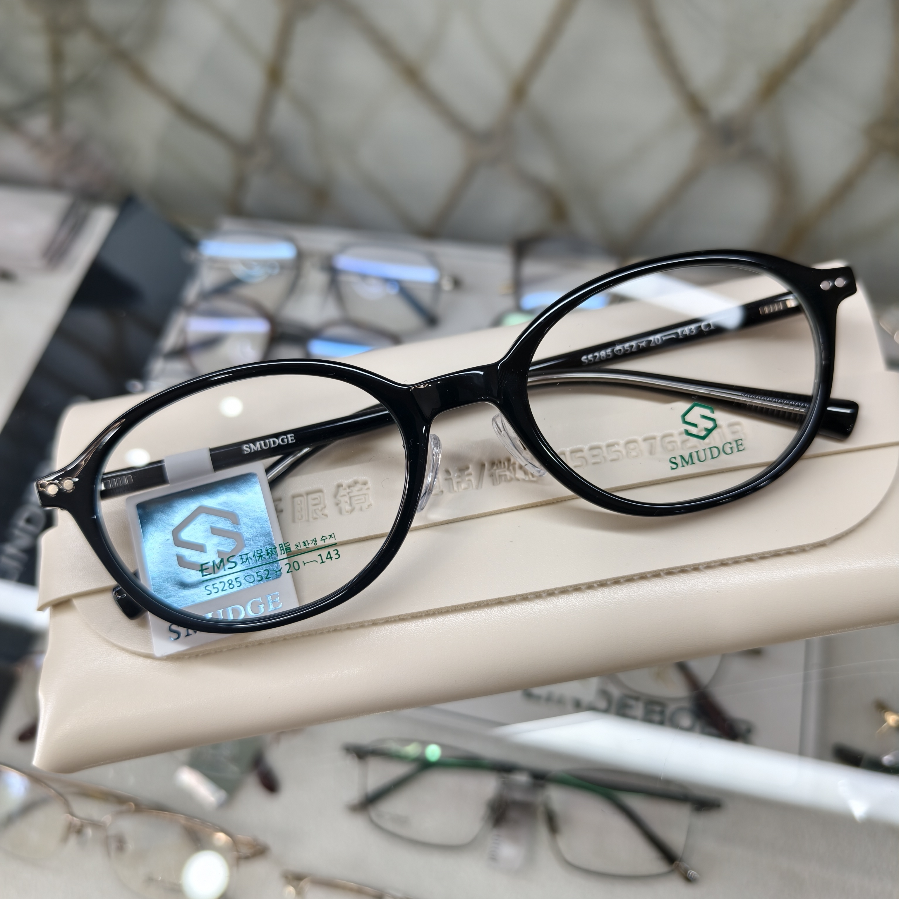 眼镜架男女复古全框潮文艺椭圆框近视眼镜框 黑色小框 超轻TR90