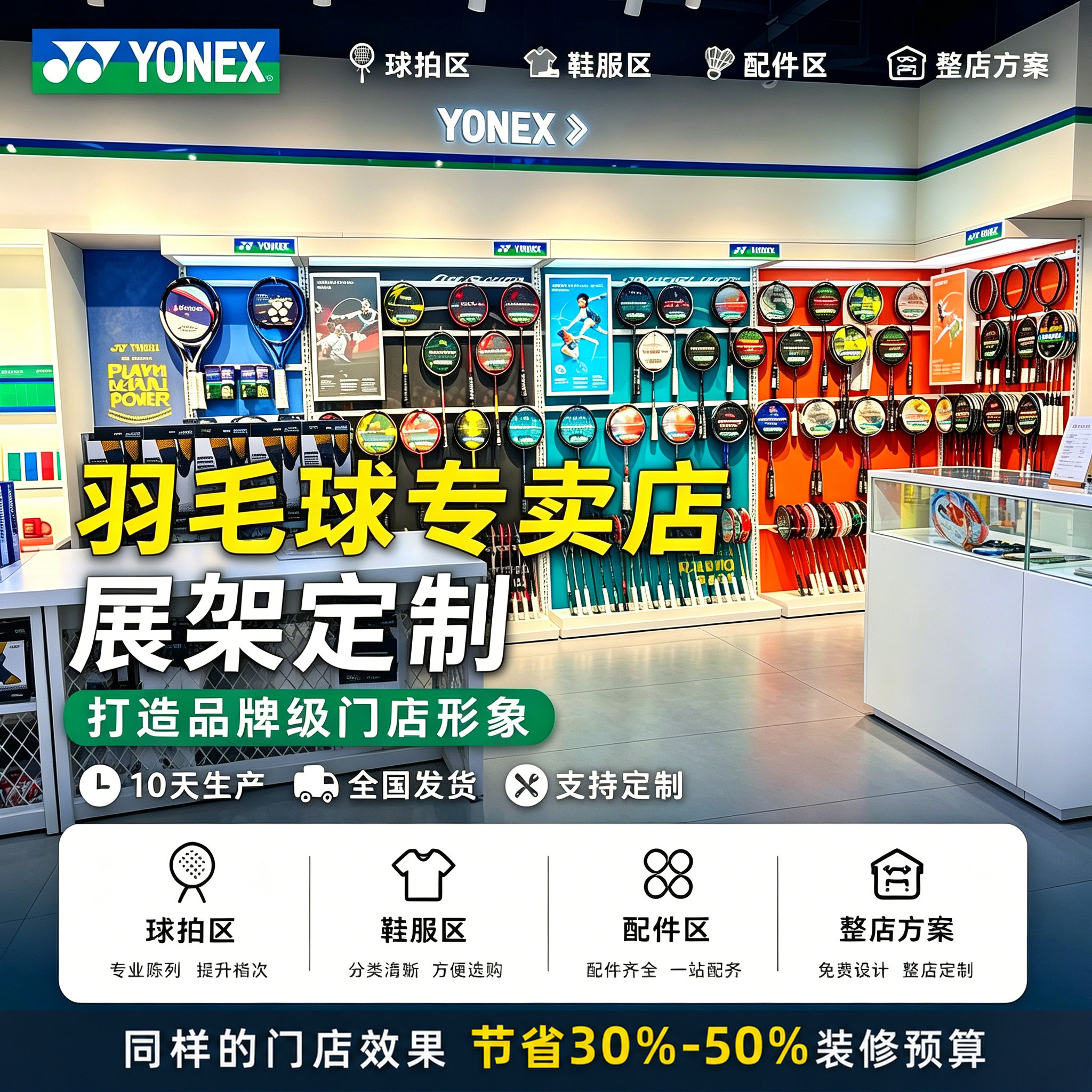 羽毛球拍网球拍架子尤尼克斯展架