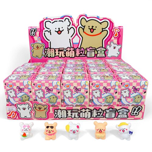 新款线条小狗盲盒卡通潮玩萌粒盲盒萌犬手办桌面摆件奖励学生礼物