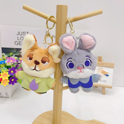 疯狂动物城朱迪兔子尼克狐狸毛绒挂件卡通公仔钥匙扣玩偶包包挂饰