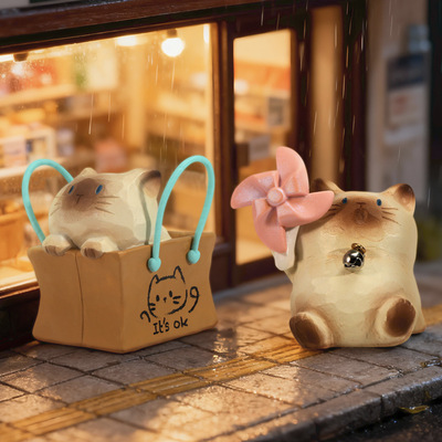 猫猫PAI小陪伴日常盲盒摆件萌趣小猫潮玩手办公仔送朋友节日礼物