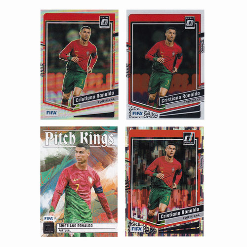球星卡 C罗 油画 瀑布折 2023-24 donruss optic 银折 葡萄牙队长