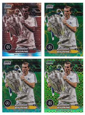 球星卡 齐达内 75编 99编 绿折2023-24 Topps欧冠竞技场 皇马捧杯