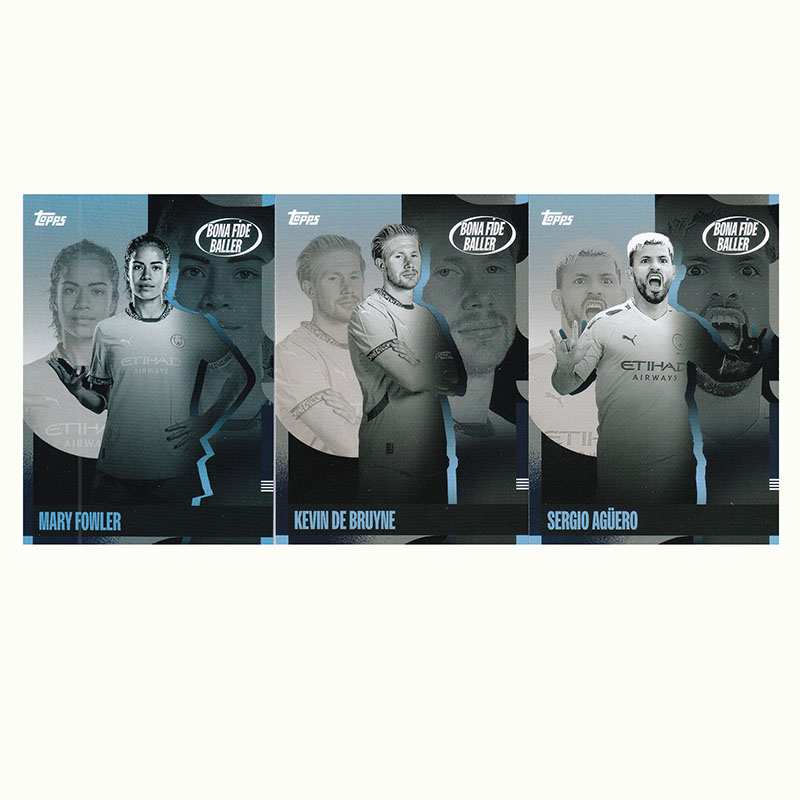 球星卡 德布劳内 阿圭罗 福勒 真正的球员特卡2025 topps曼城队盒